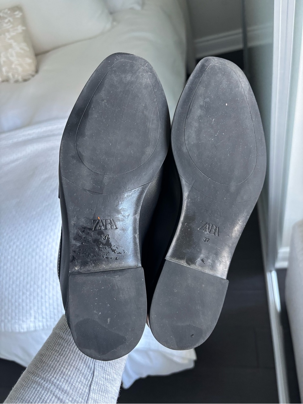 Zara Black Loafers with Gold Horsebit Detail - Picture 6 of 7